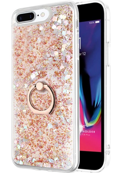 Apple iPhone 7 Plus Kılıf Glitter Liquid Holder Gold