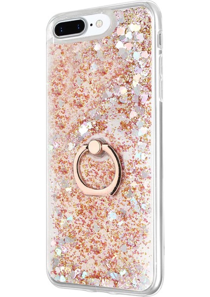 Apple iPhone 7 Plus Kılıf Glitter Liquid Holder Gold