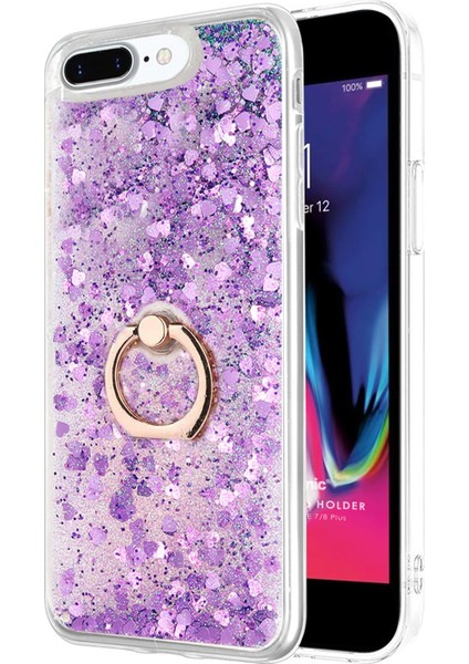 Apple iPhone 7 Plus Kılıf Glitter Liquid Holder Mor