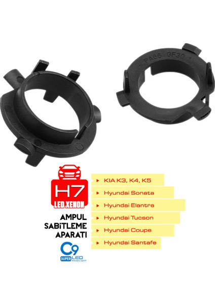 Kıa K3 K4 K5 Hyundai Sonata H7 LED Xenon LED Far Sağ Sol Ampul Sabitleme Aparatı