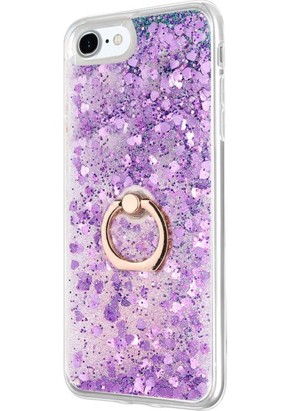 Apple iPhone Se 2020 Kılıf Glitter Liquid Holder Mor