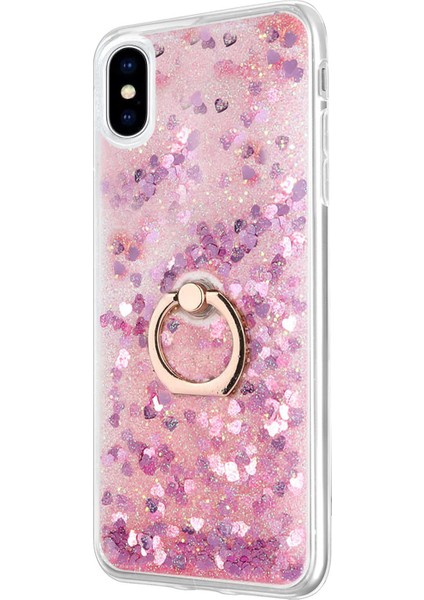 Apple iPhone Xs Max Kılıf Glitter Liquid Holder Pembe
