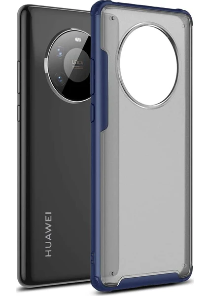 Huawei Mate 40 Pro Kılıf Frosted Frame Lacivert