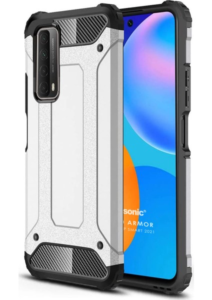 Huawei P Smart 2021 Kılıf Rugged Ar Gümüş