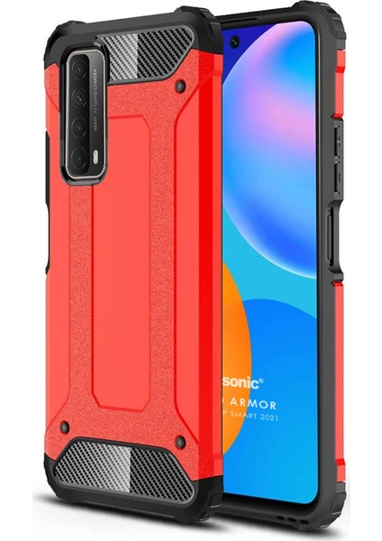 Huawei P Smart 2021 Kılıf Rugged Ar Kırmızı