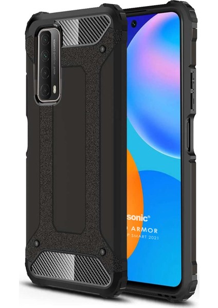 Huawei P Smart 2021 Kılıf Rugged Ar Siyah