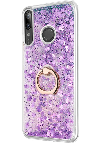 Huawei P Smart Z Kılıf Glitter Liquid Holder Mor