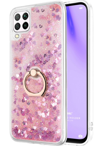 Huawei P40 Lite Kılıf Glitter Liquid Holder Pembe