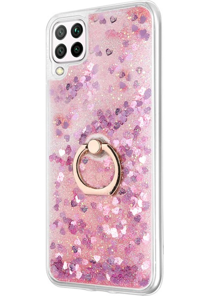 Huawei P40 Lite Kılıf Glitter Liquid Holder Pembe