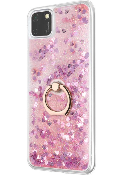 Huawei Y5P Kılıf Glitter Liquid Holder Pembe fiyatları