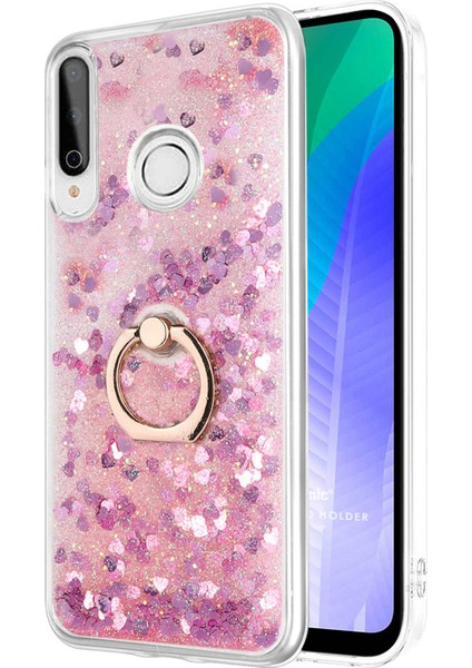 Huawei Y6P Kılıf Glitter Liquid Holder Pembe