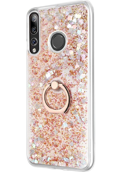 Huawei Y9 Prime 2019 Kılıf Glitter Liquid Holder Gold