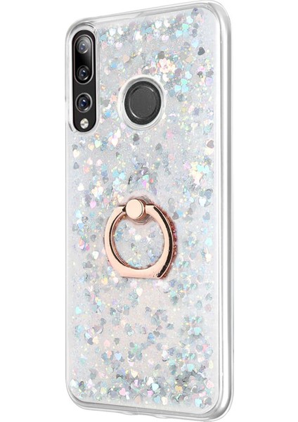 Huawei Y9 Prime 2019 Kılıf Glitter Liquid Holder Gümüş