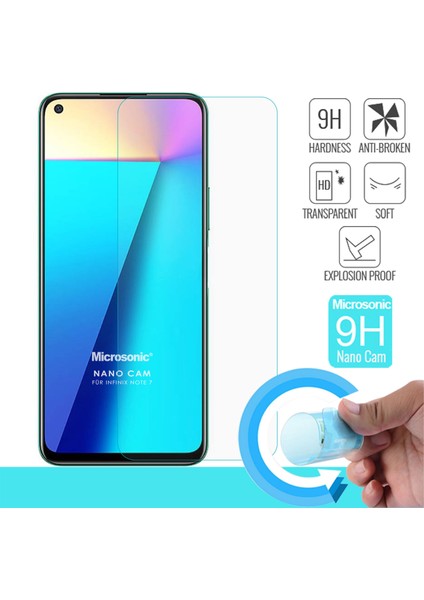Infinix Note 7 Nano Glass Cam Ekran Koruyucu Şeffaf fiyatları
