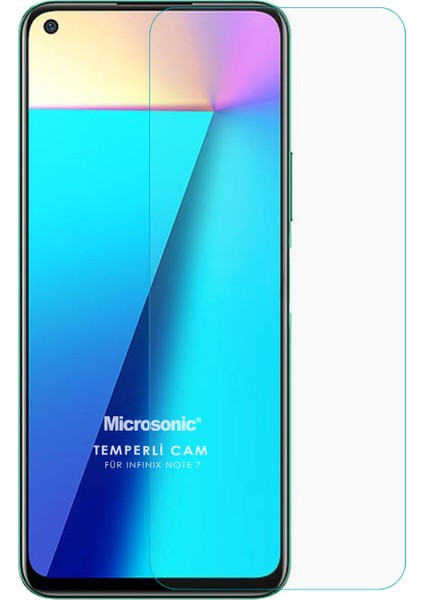 Infinix Note 7 Tempered Glass Cam Ekran Koruyucu Şeffaf