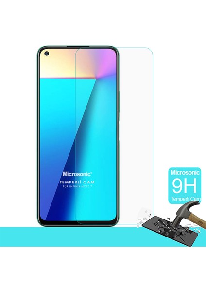 Infinix Note 7 Tempered Glass Cam Ekran Koruyucu Şeffaf fiyatları
