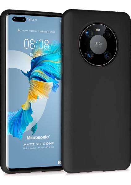 Matte Silicone Huawei Mate 40 Pro Kılıf Siyah