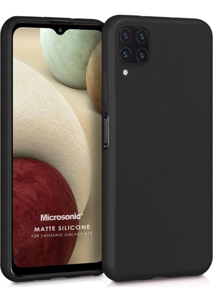 Matte Silicone Galaxy A12 Kılıf Siyah