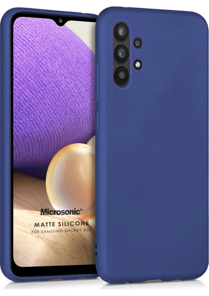 Matte Silicone Galaxy A32 5G Kılıf Lacivert