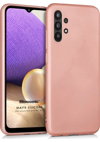 Matte Silicone Galaxy A32 5G Kılıf Rose Gold