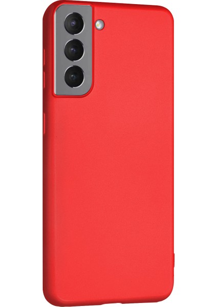 Matte Silicone Galaxy S21 Kılıf Kırmızı