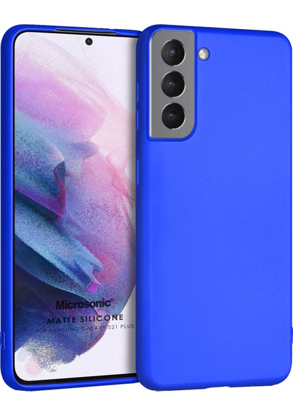 Matte Silicone Galaxy S21 Plus Kılıf Mavi