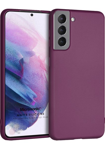 Matte Silicone Galaxy S21 Plus Kılıf Mor