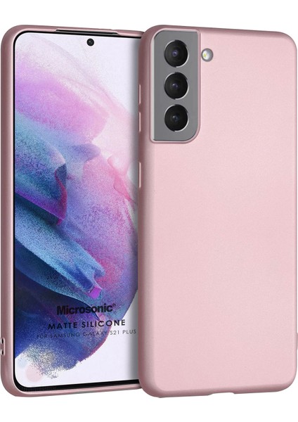 Matte Silicone Galaxy S21 Plus Kılıf Rose Gold