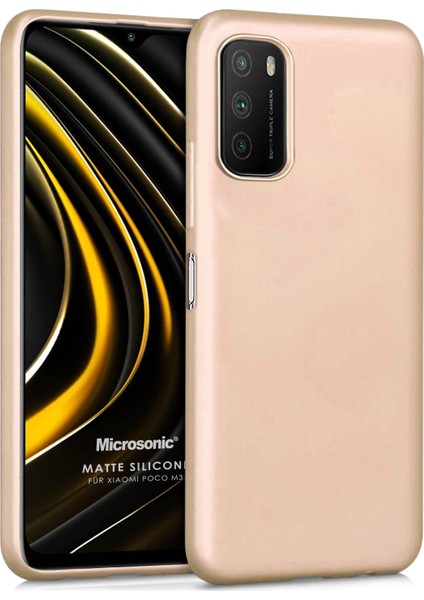 Matte Silicone Xiaomi Poco M3 Kılıf Gold