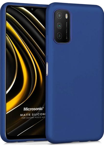 Matte Silicone Xiaomi Poco M3 Kılıf Lacivert