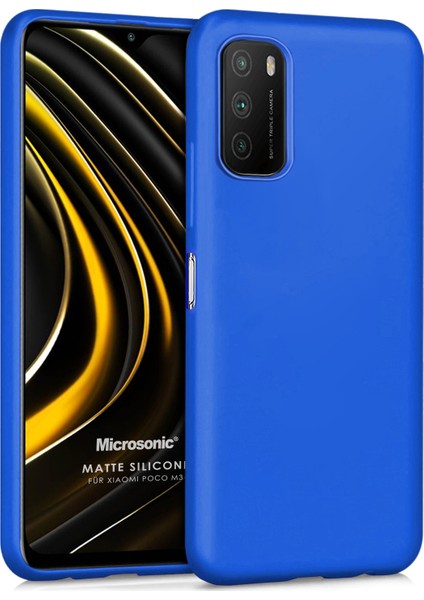 Matte Silicone Xiaomi Poco M3 Kılıf Mavi