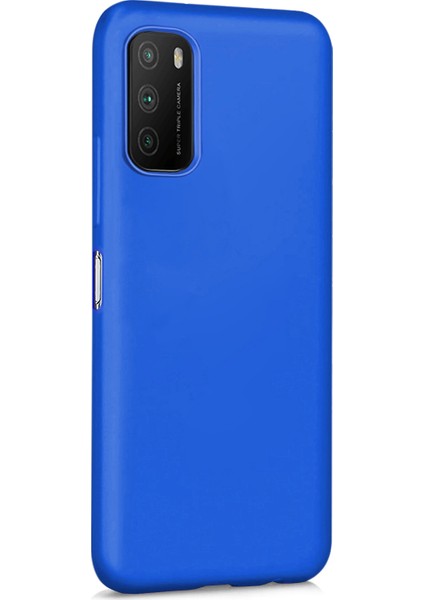 Matte Silicone Xiaomi Poco M3 Kılıf Mavi