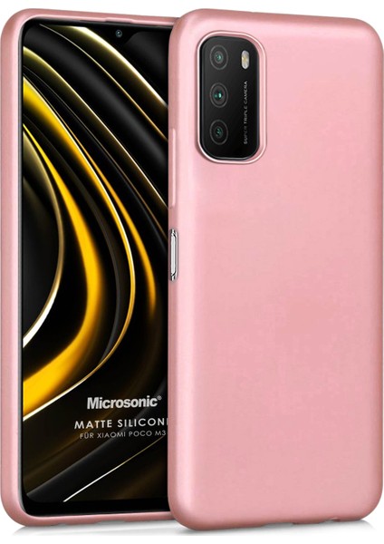 Matte Silicone Xiaomi Poco M3 Kılıf Rose Gold