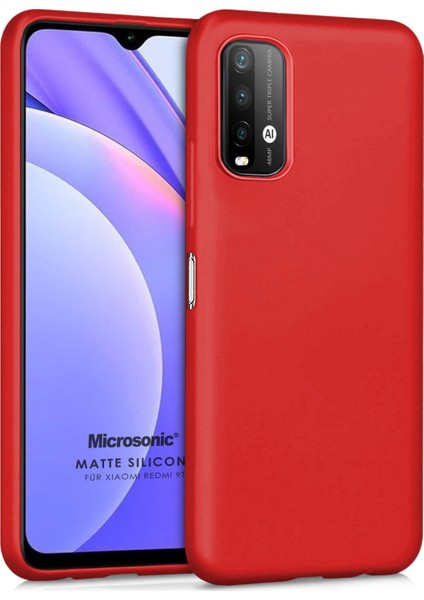 Matte Silicone Xiaomi Redmi Note 9 4g Kılıf Kırmızı