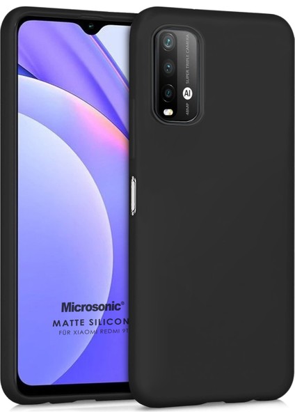 Matte Silicone Xiaomi Redmi Note 9 4g Kılıf Siyah