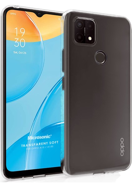 Oppo A15 Kılıf Transparent Soft Beyaz