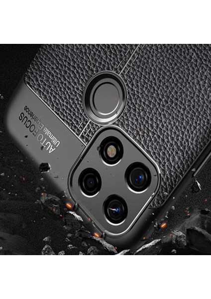 Oppo A15S Kılıf Deri Dokulu Silikon Siyah modelleri