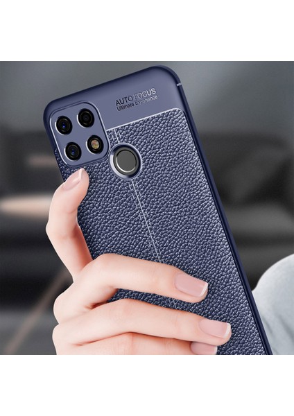 Oppo A15S Kılıf Deri Dokulu Silikon Siyah indirimleri