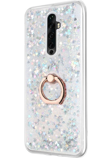 Oppo Reno 2z Kılıf Glitter Liquid Holder Gümüş fiyatları