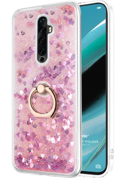 Oppo Reno 2z Kılıf Glitter Liquid Holder Pembe