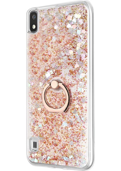 Galaxy A10 Kılıf Glitter Liquid Holder Gold