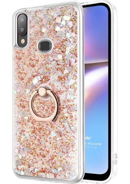 Galaxy A10S Kılıf Glitter Liquid Holder Gold