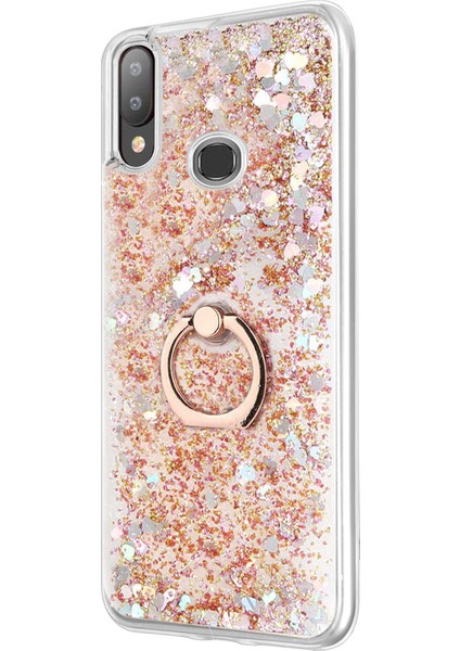 Galaxy A10S Kılıf Glitter Liquid Holder Gold