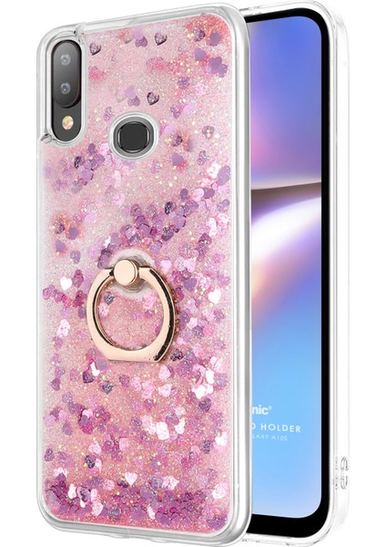 Galaxy A10S Kılıf Glitter Liquid Holder Pembe