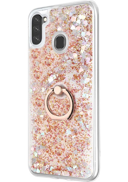 Samsung Galaxy A11 Kılıf Glitter Liquid Holder Gold