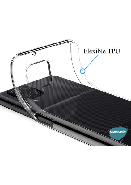 Samsung Galaxy A12 Kılıf Transparent Soft Beyaz modelleri