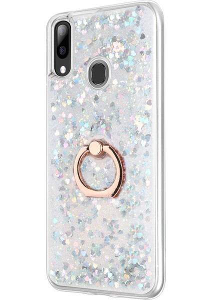 Galaxy A20 Kılıf Glitter Liquid Holder Gümüş fiyatları