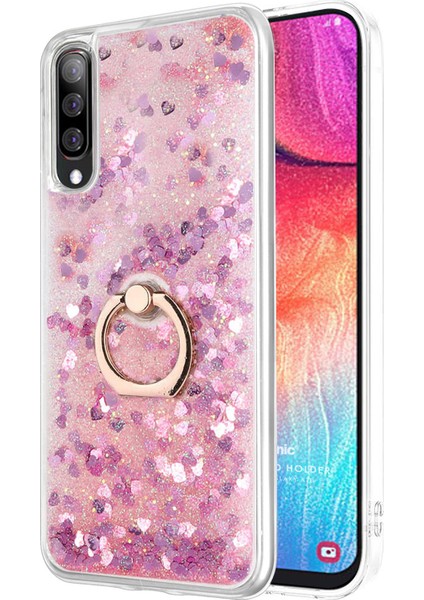 Samsung Galaxy A30S Kılıf Glitter Liquid Holder Pembe