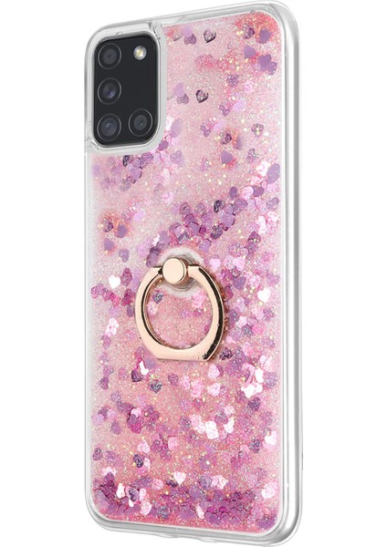 Samsung Galaxy A31 Kılıf Glitter Liquid Holder Pembe