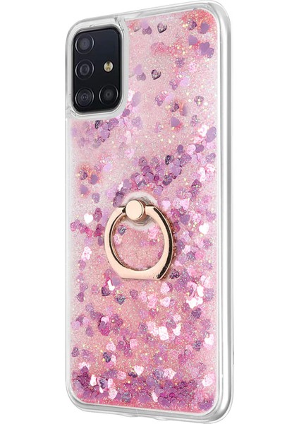 Samsung Galaxy A51 Kılıf Glitter Liquid Holder Pembe